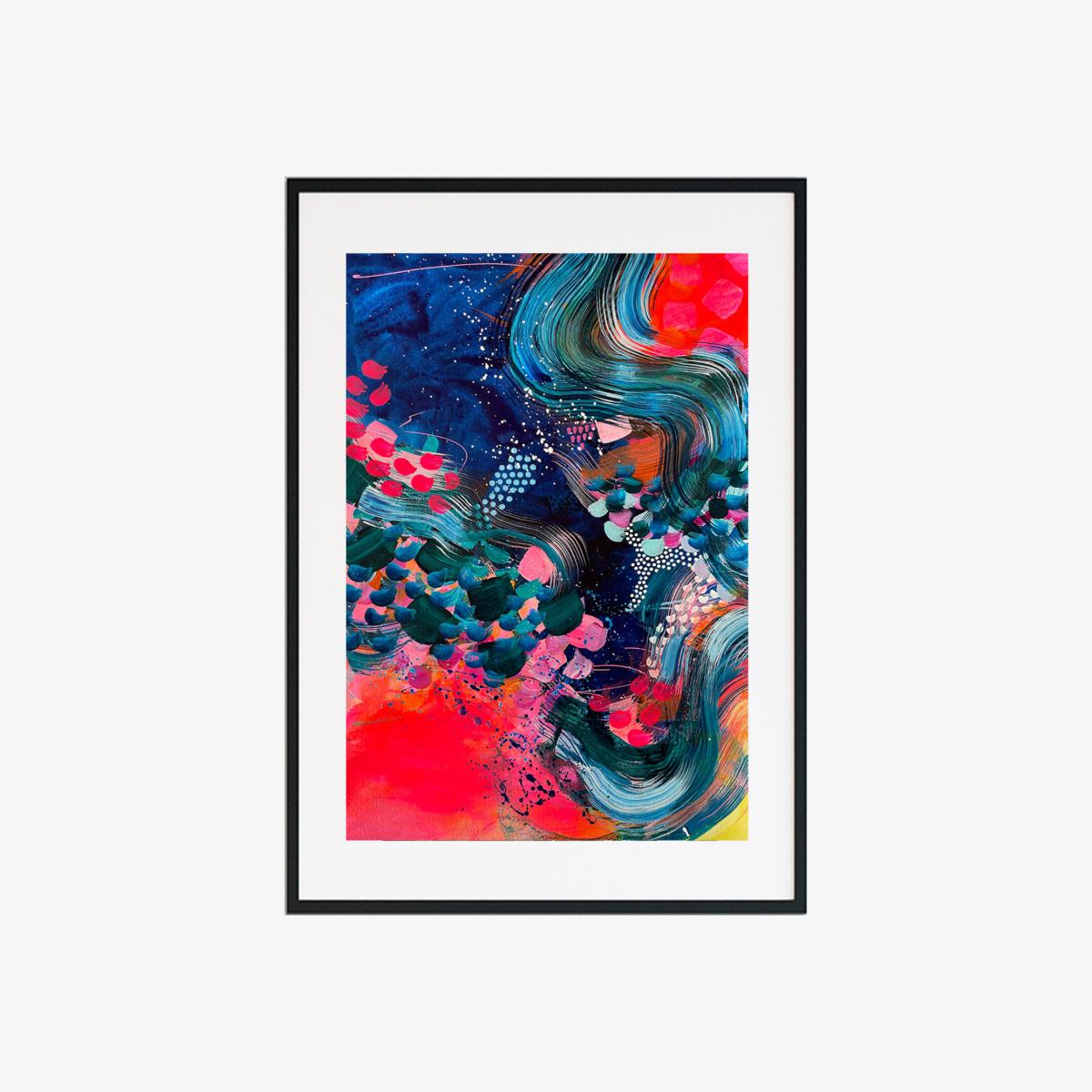Blue / Yellow / Orange Solar Power Large Abstract Print Jessica Slack Studio – image 1