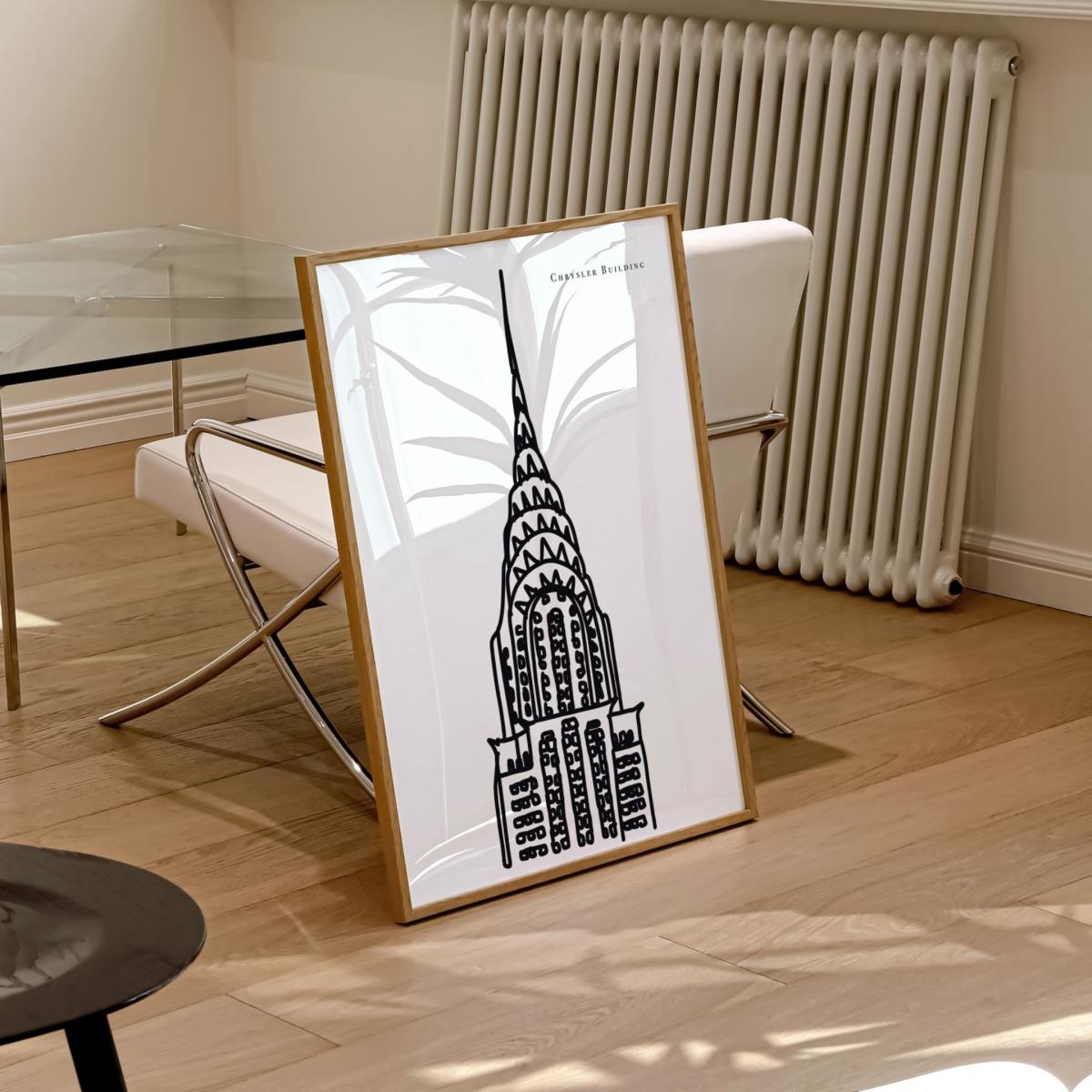 Black / White Chrysler Building Art Print - A3 | A3 | 297 X 420Mm | Natalie Cass Art – image 3