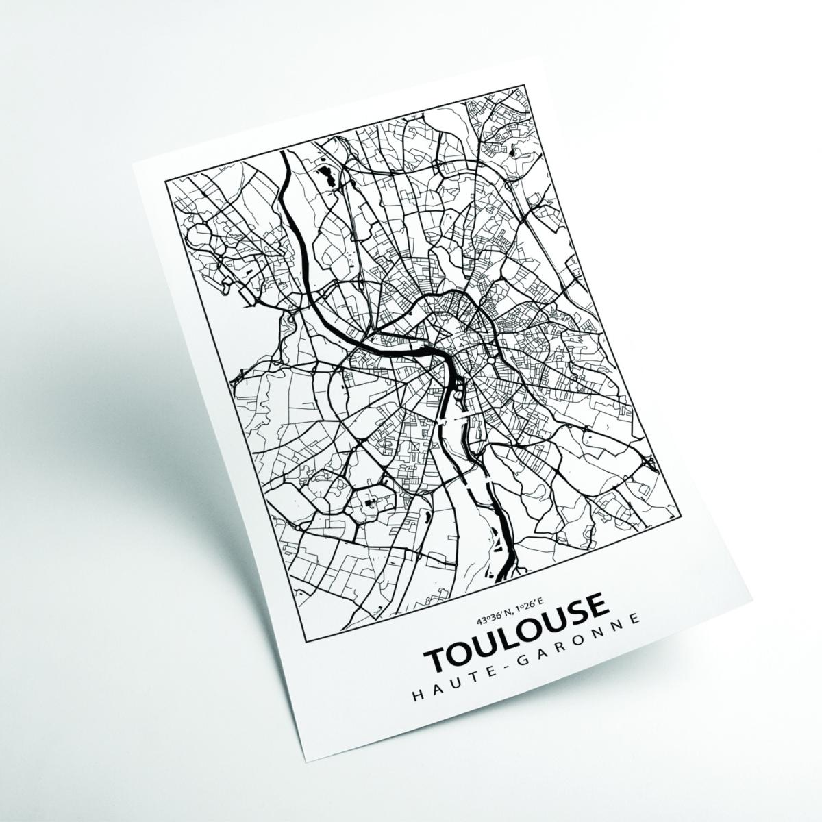 Black Map Of Toulouse Medium Stanley Print House – image 2