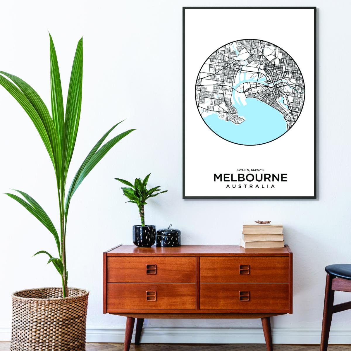 Blue Map Of Melbourne A4 210 X 297Mm Stanley Print House – image 3
