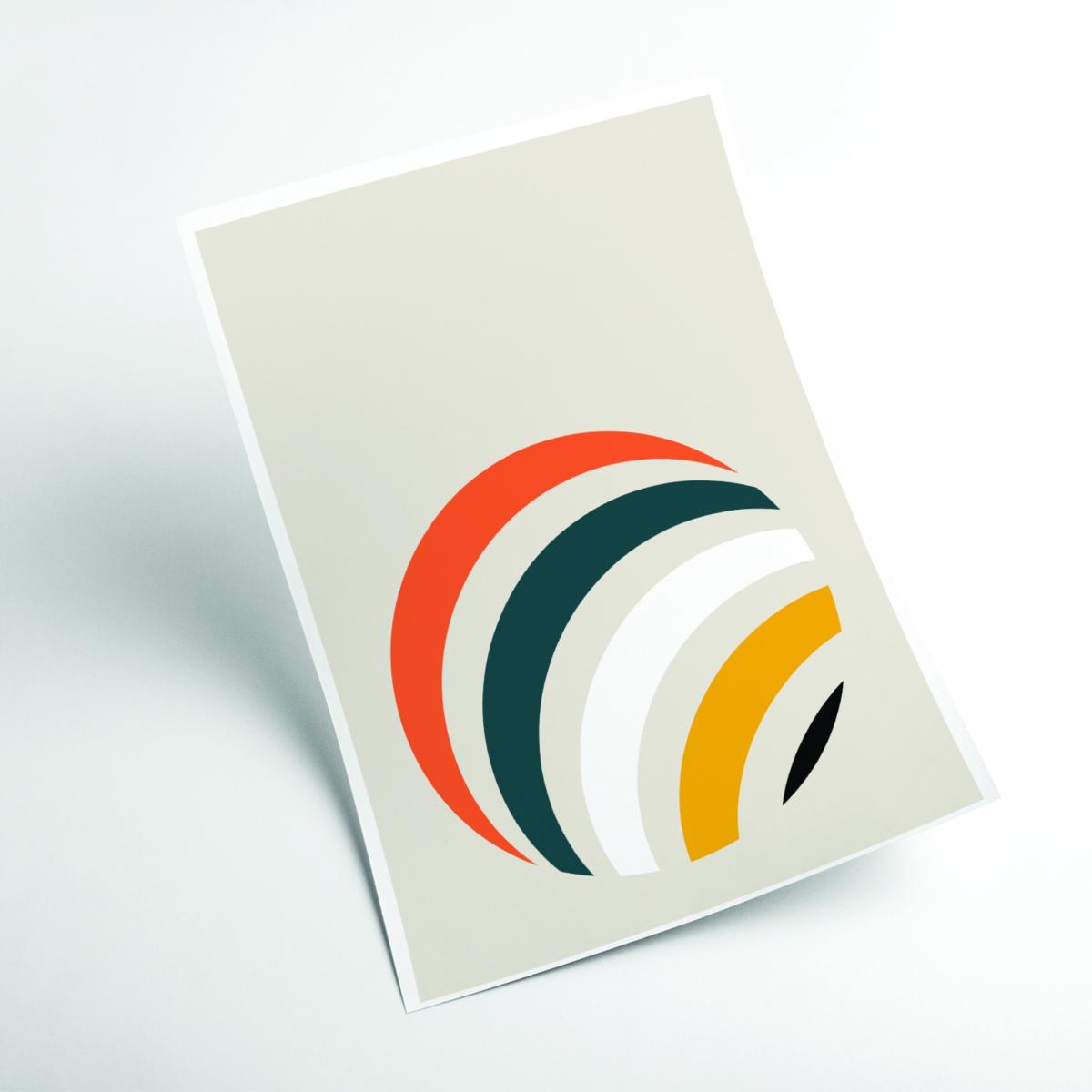 Retro Geometric Circle 1 A3 297 X 420Mm Stanley Print House – image 2