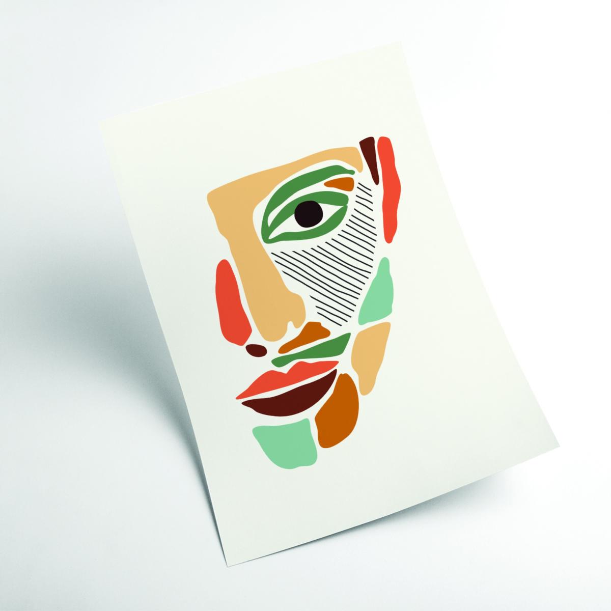 Color Abstract Faces #2 A4 210 X 297Mm Stanley Print House – image 2