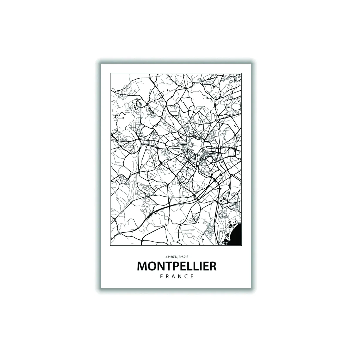 Black Map Of Montpellier Xxs Stanley Print House – image 1