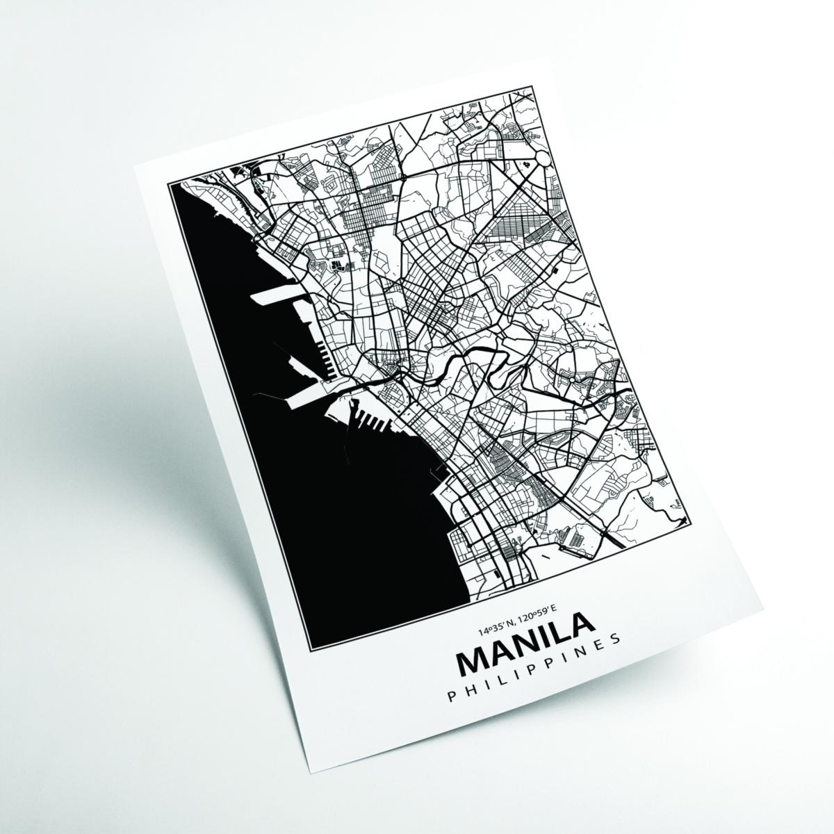 Black Map Of Manila Large Stanley Print House – image 2