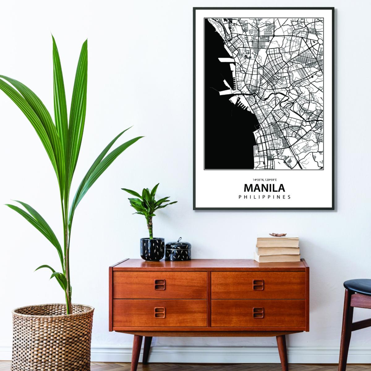 Black Map Of Manila Large Stanley Print House – image 3