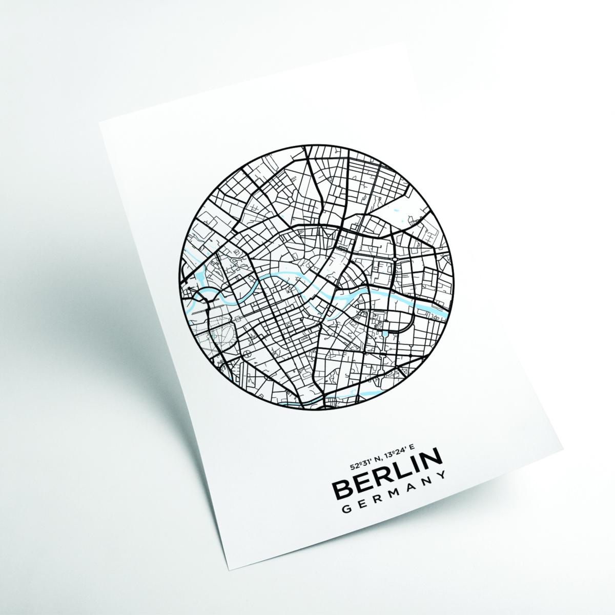 Black Map Of Berlin Extra Large Stanley Print House – image 2