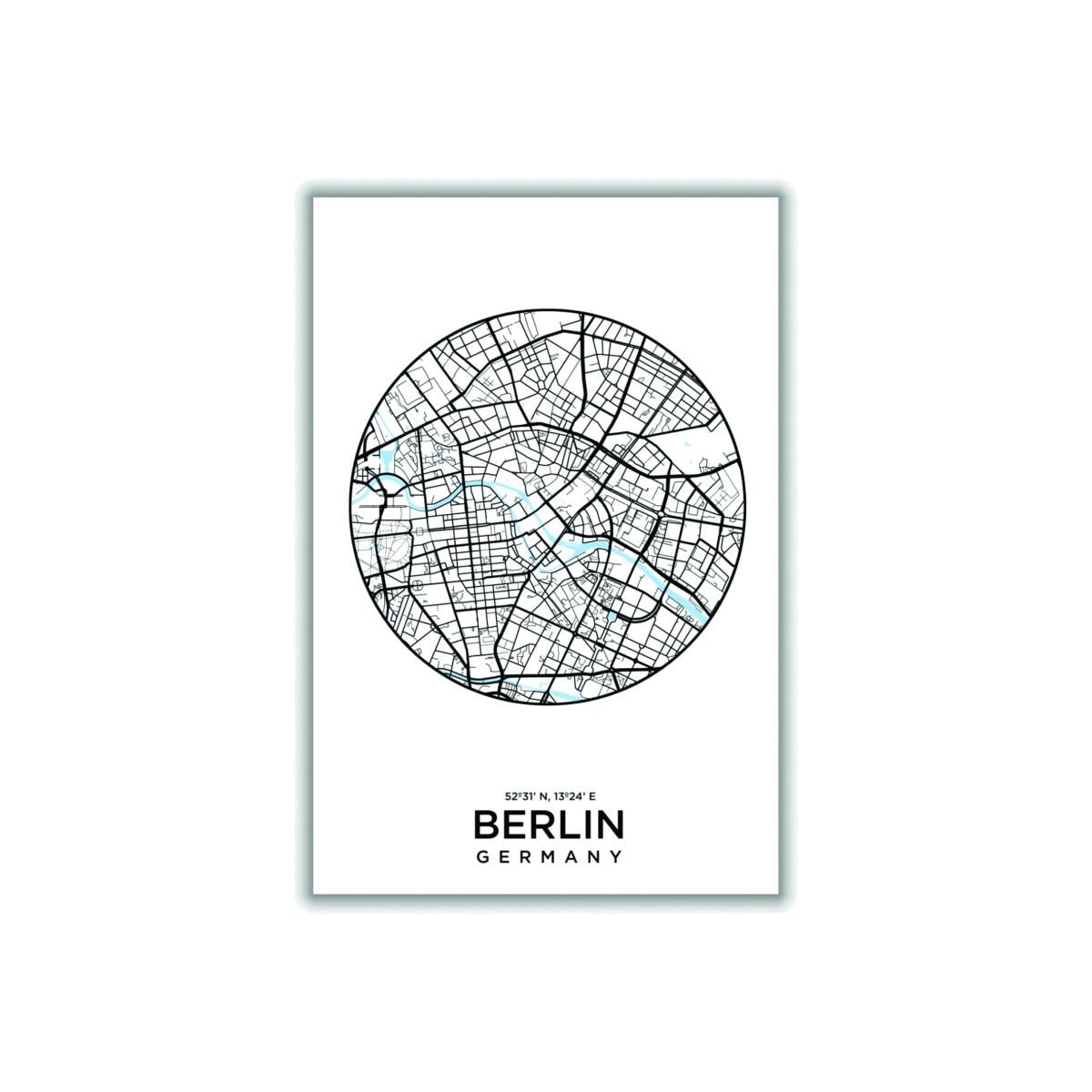 Black Map Of Berlin Extra Large Stanley Print House – image 1