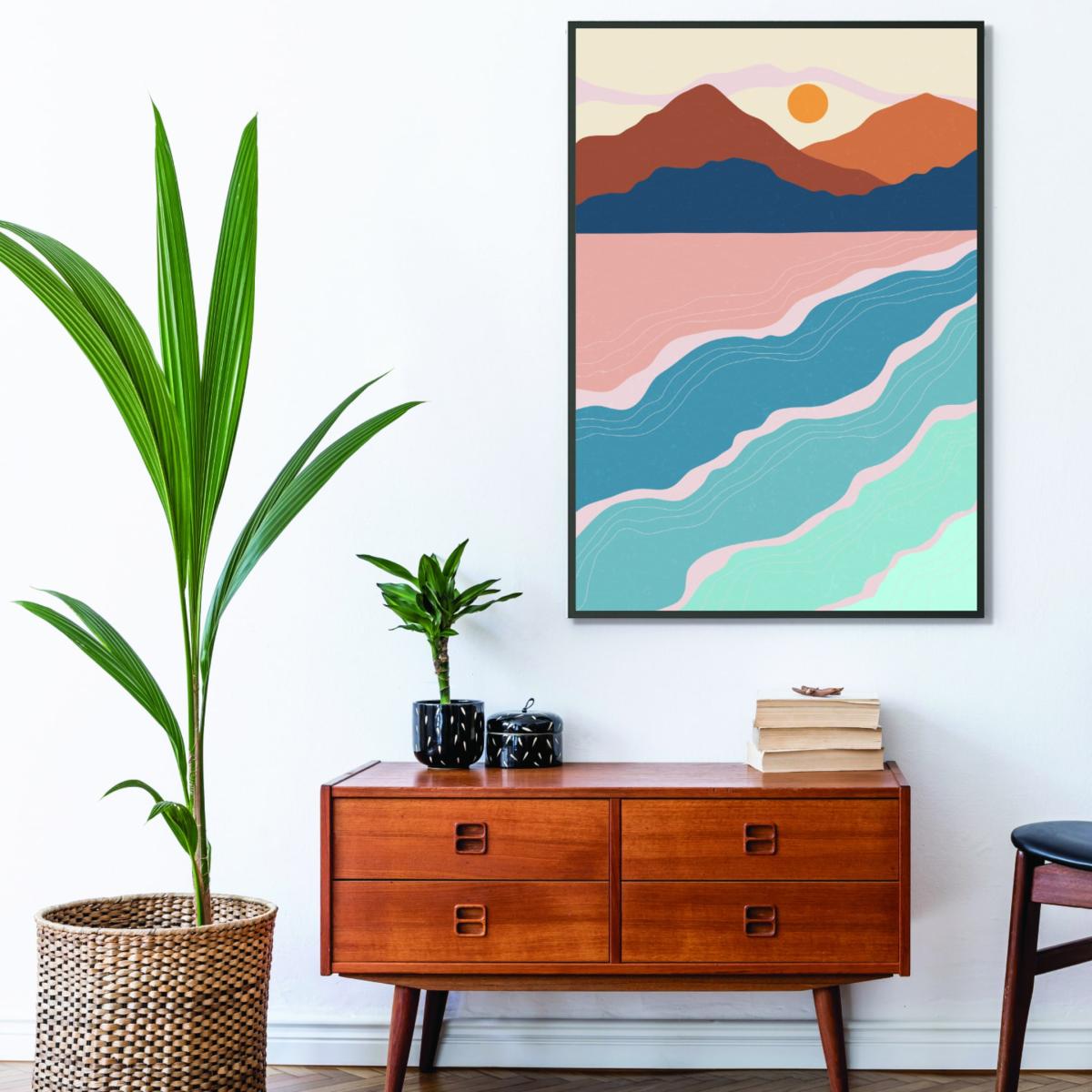 Blue Beach & Mountains - 3 A4 210 X 297Mm Stanley Print House – image 3