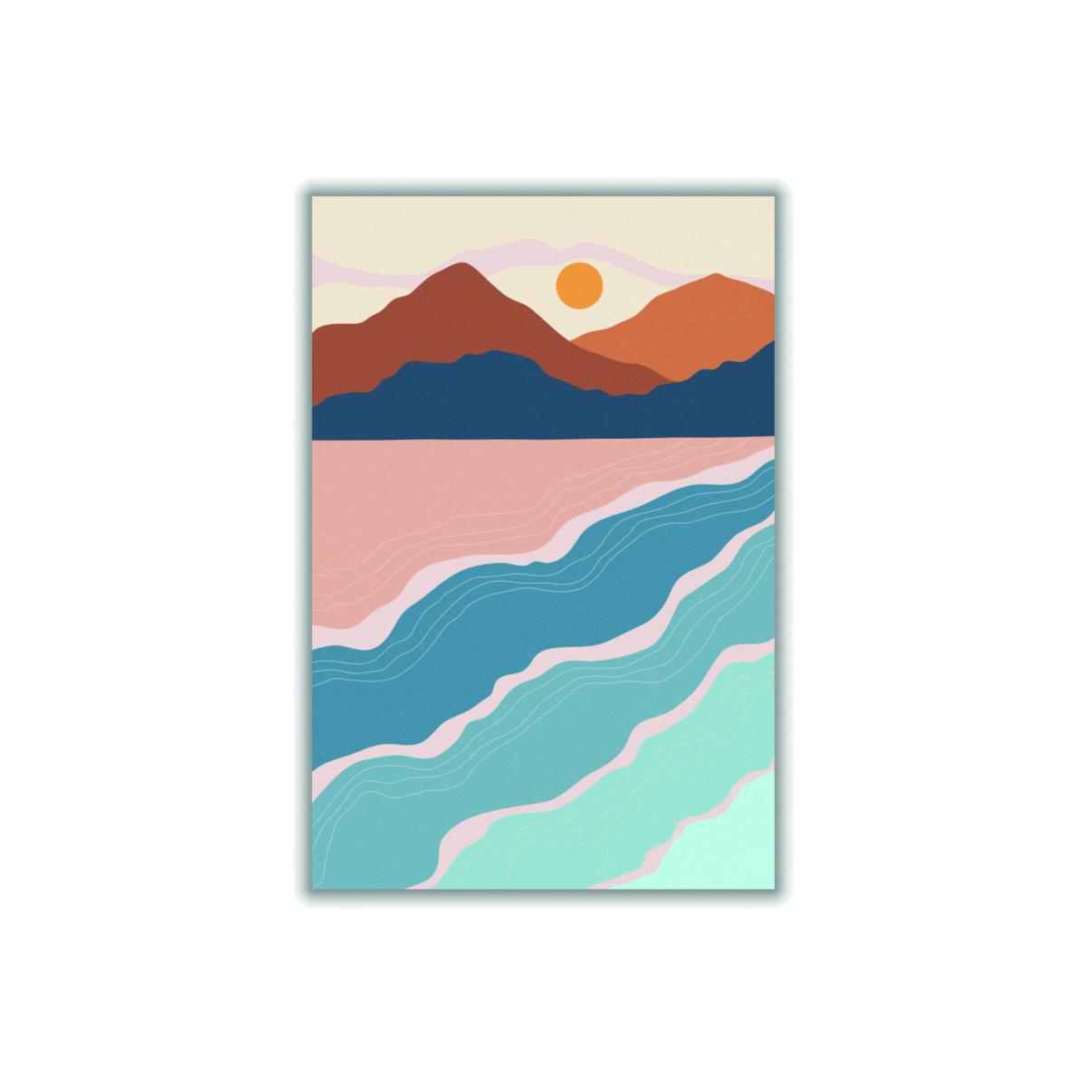 Blue Beach & Mountains - 3 A4 210 X 297Mm Stanley Print House – image 1