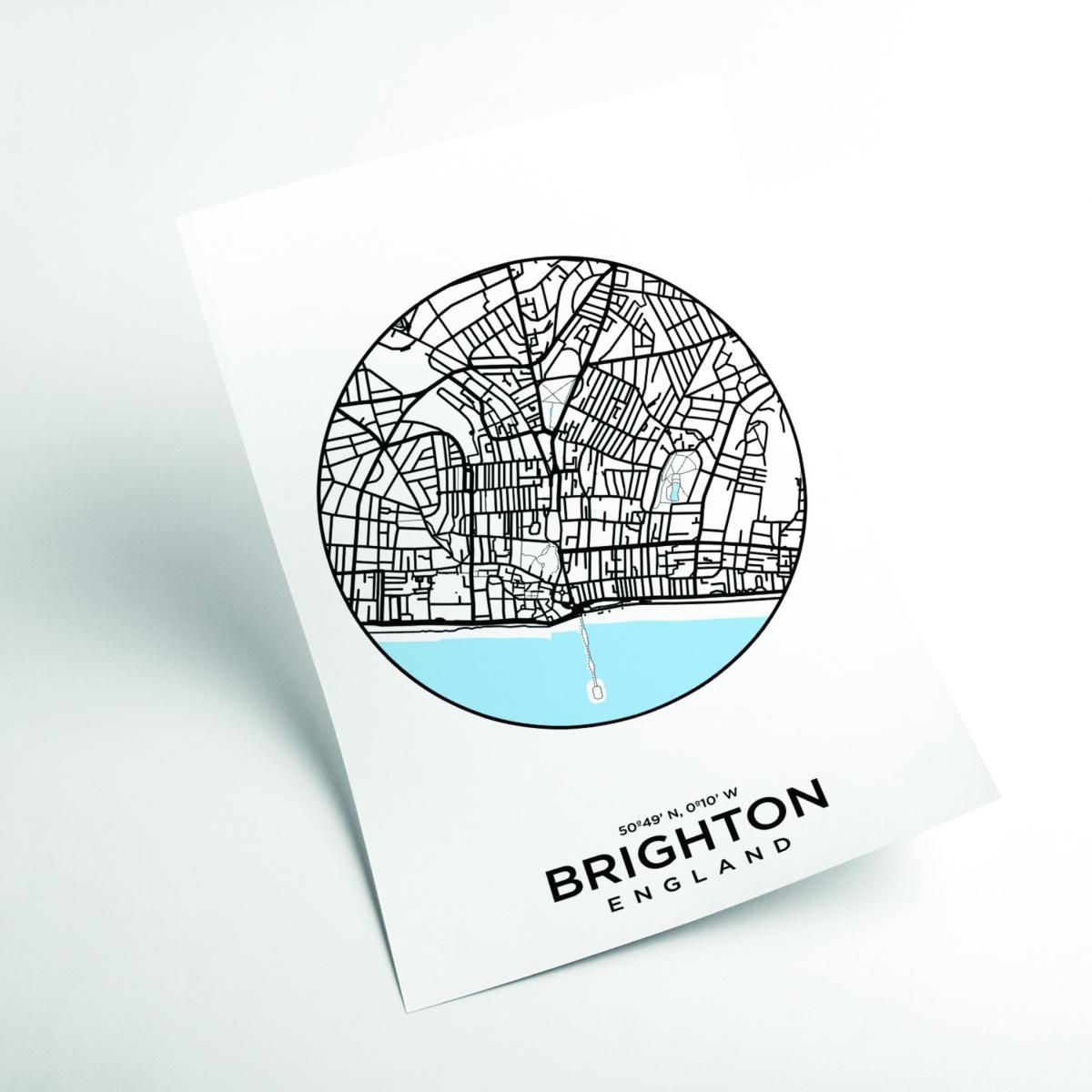 Blue Map Of Brighton Medium Stanley Print House – image 2