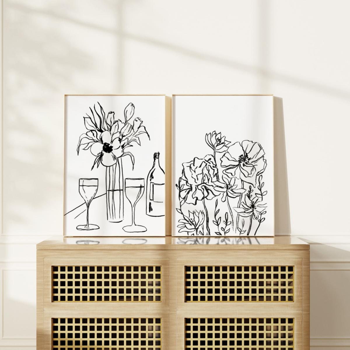 Black / White Kitchen Still Life Ink Drawing Print A3 297 X 420Mm Emily M Art & Design – image 4