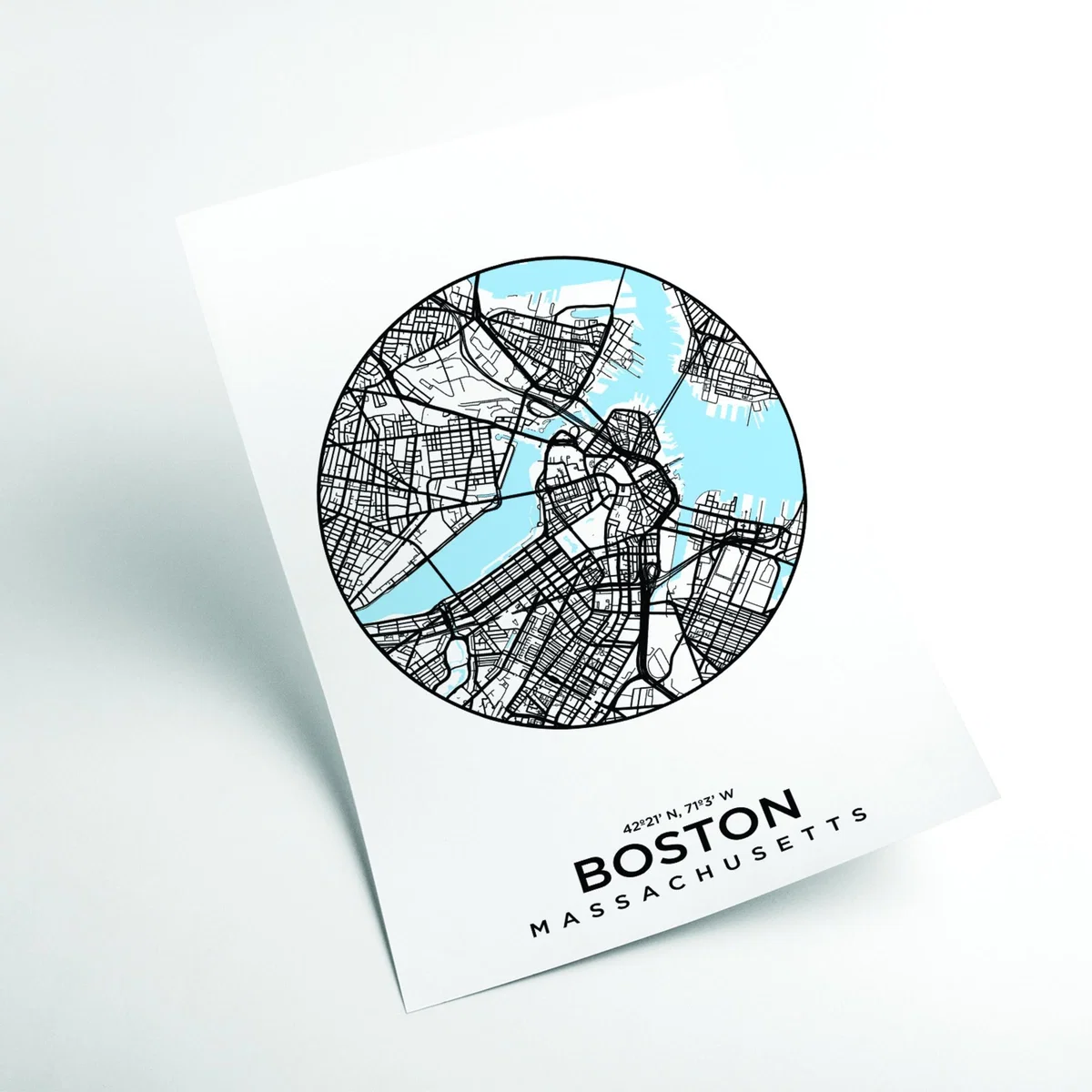 Blue Map Of Boston Medium Stanley Print House – image 2