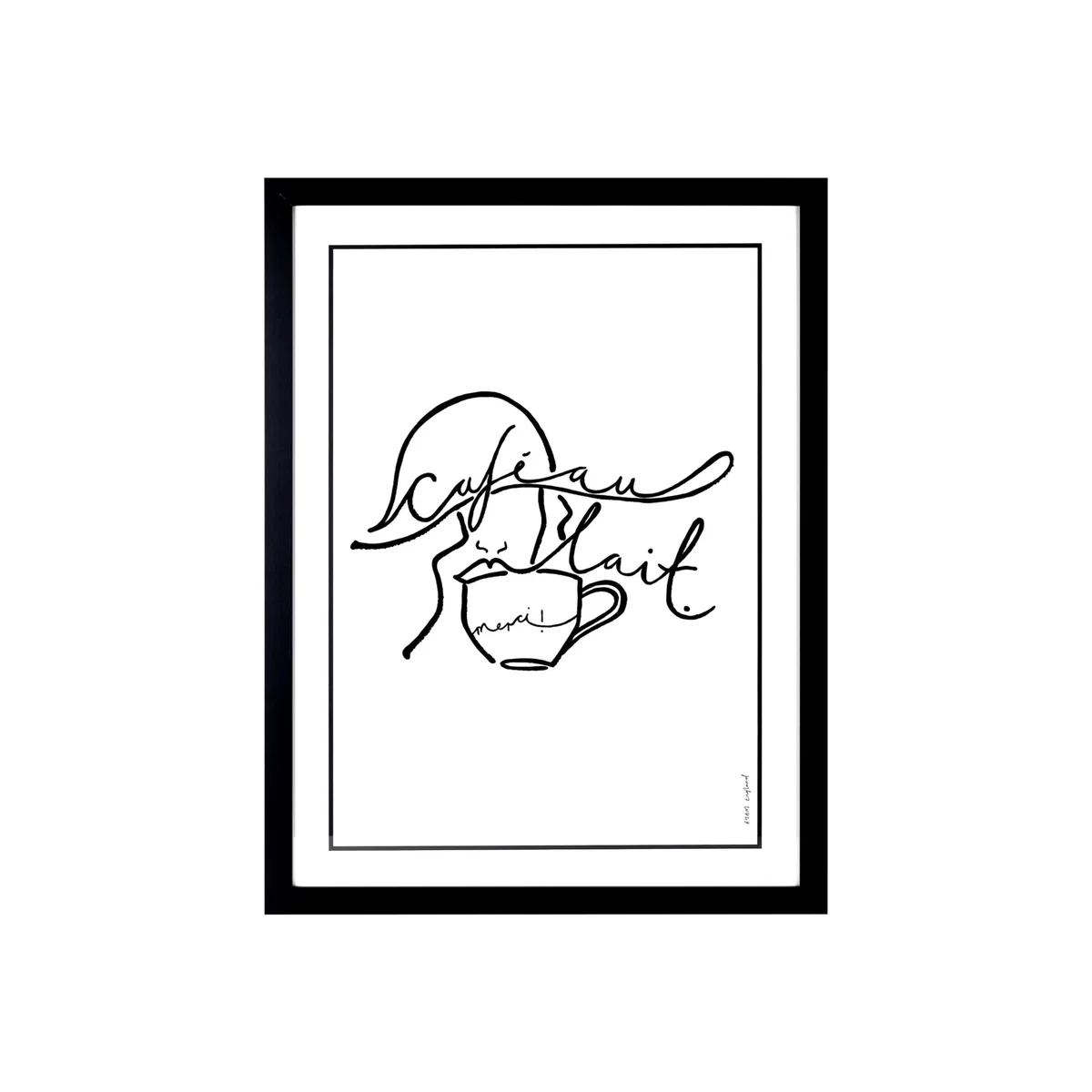 Black Café Au Lait - Line Art Print A3 Byam England – image 1