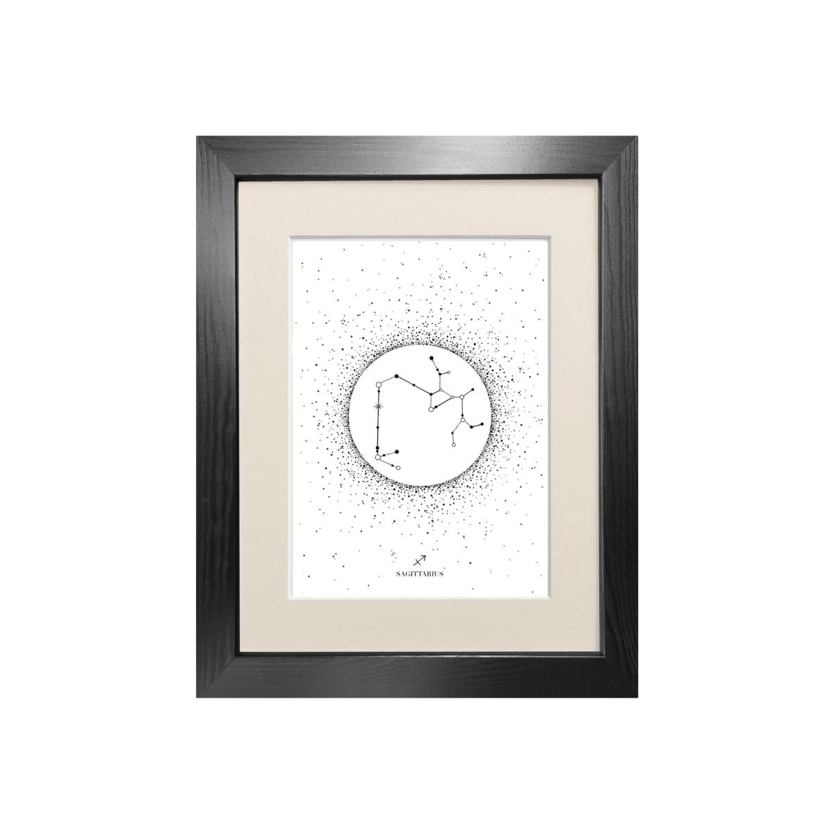 Black 'Sagittarius Star Sign' - Fine Art Print A5 Emily Carter