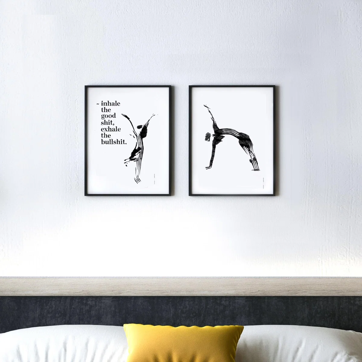 Black / White Inhale The Good Shit, Exhale The Bad Shit: Inspirational Quote Wall Art Awol – image 2