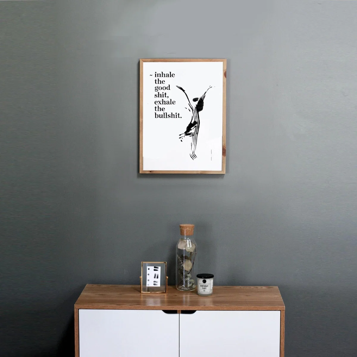 Black / White Inhale The Good Shit, Exhale The Bad Shit: Inspirational Quote Wall Art Awol – image 5