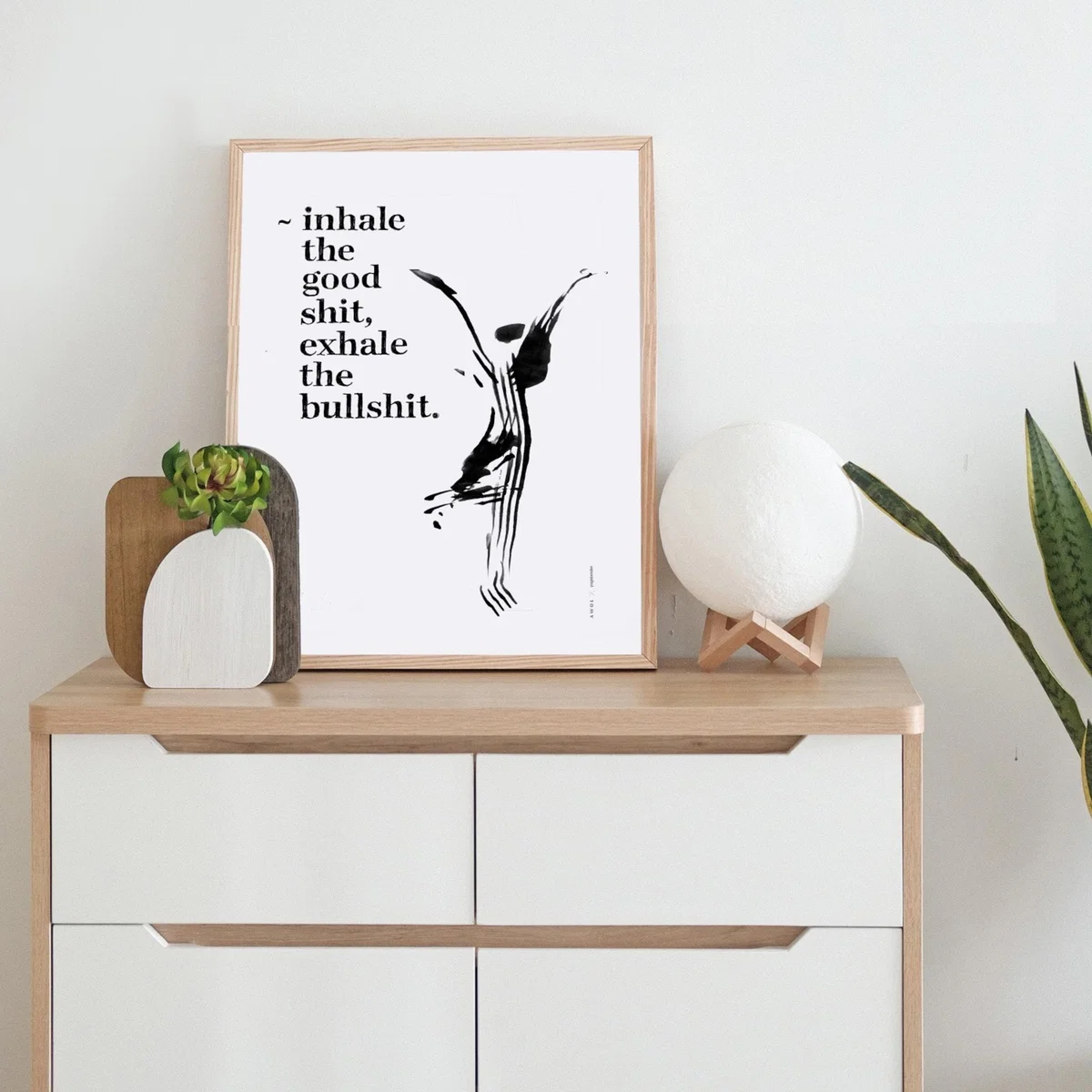 Black / White Inhale The Good Shit, Exhale The Bad Shit: Inspirational Quote Wall Art Awol – image 6