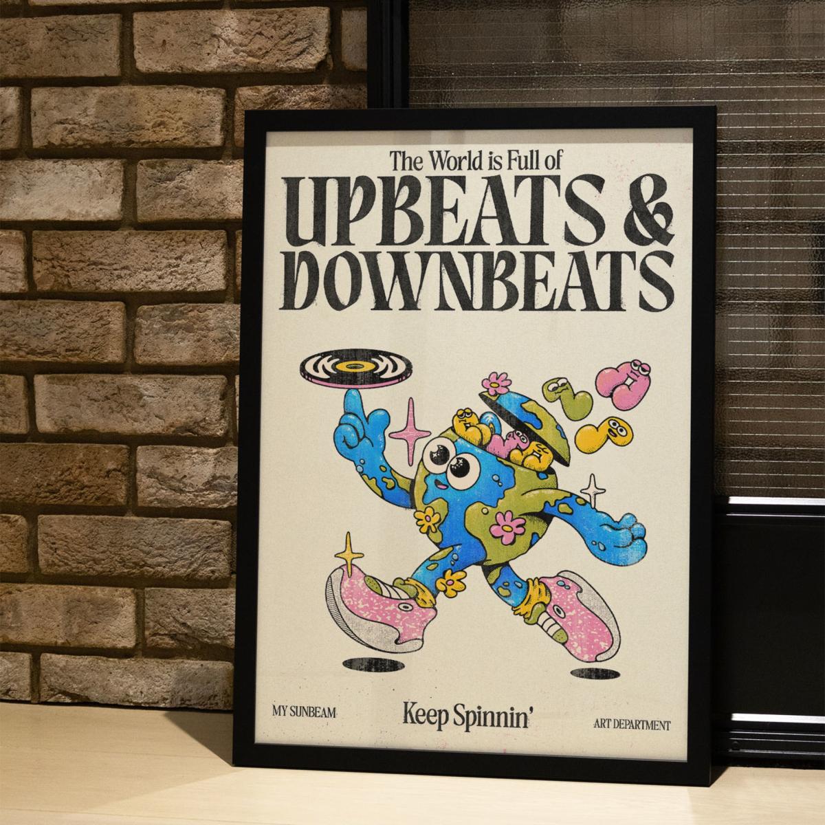 Blue / Neutrals Upbeats And Downbeats - Giclee Fine Art Print - Small | A3 | 297 X 420Mm | East Side Studio London – image 3
