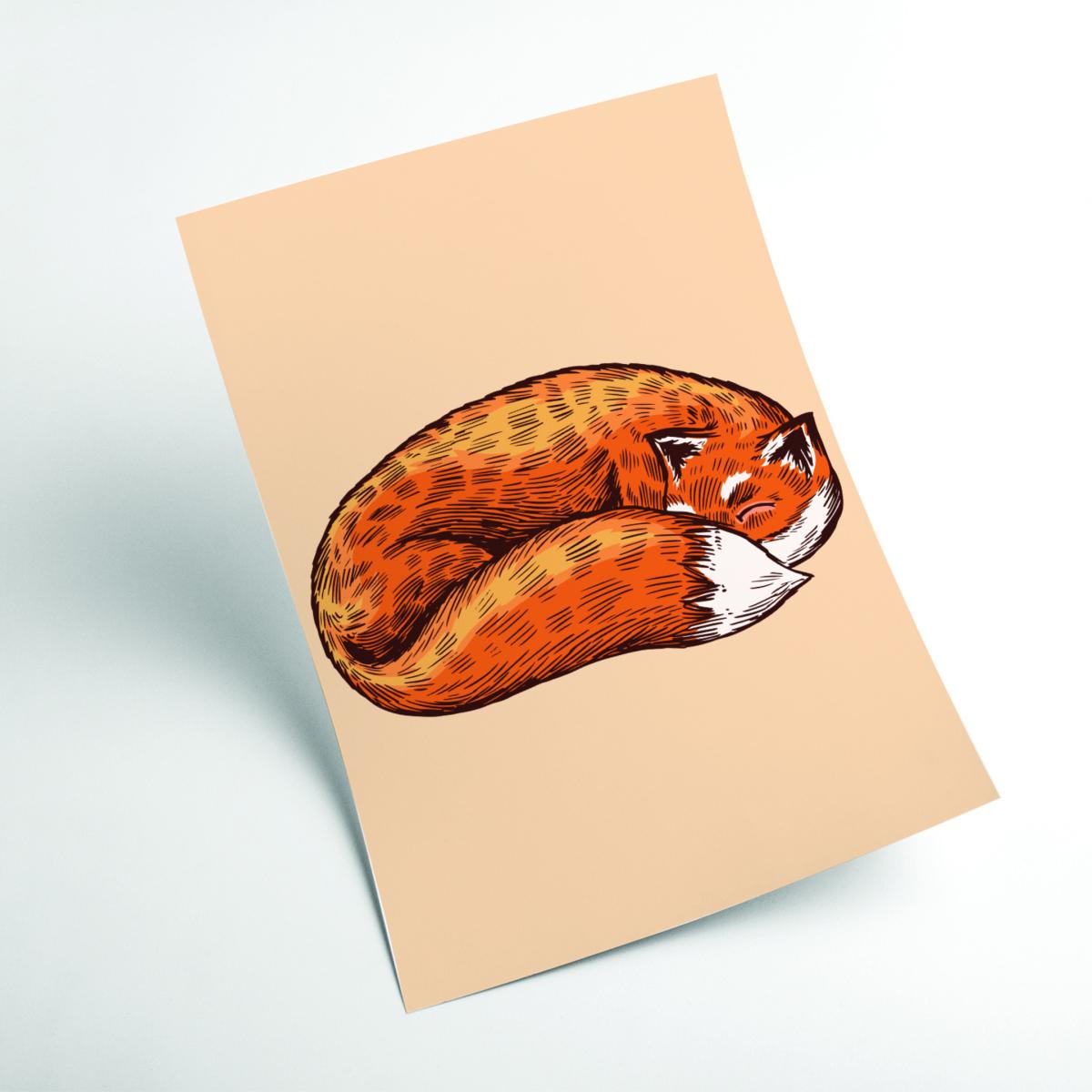 Yellow / Orange The Sleeping Fox Extra Large Stanley Print House – image 2