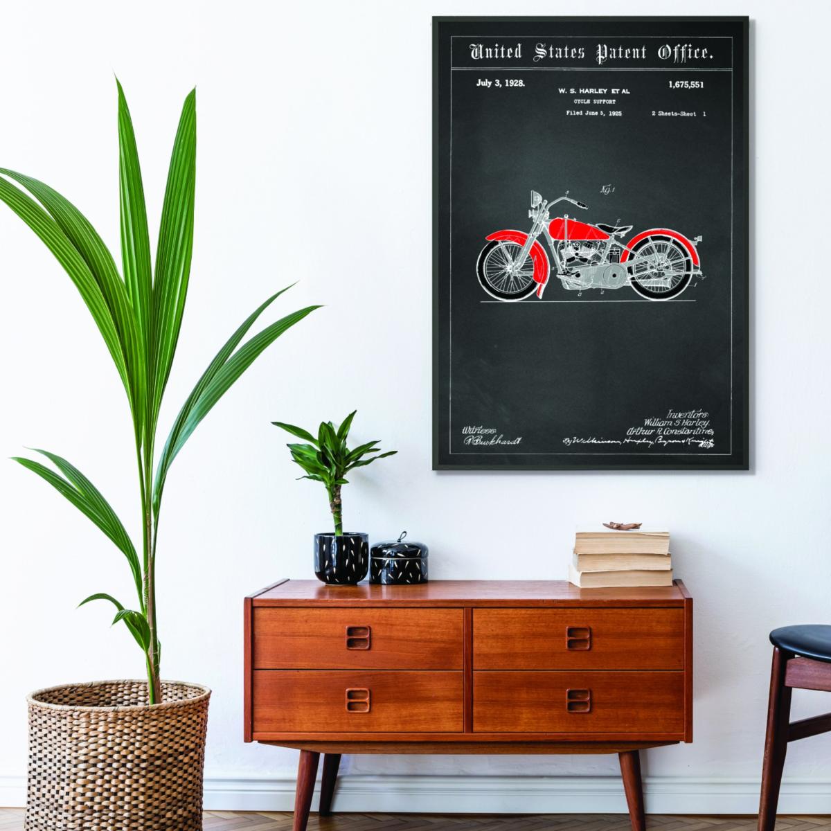 Red Harley Davidson Motorcycle Patent A2 420 X 594Mm Stanley Print House – image 3