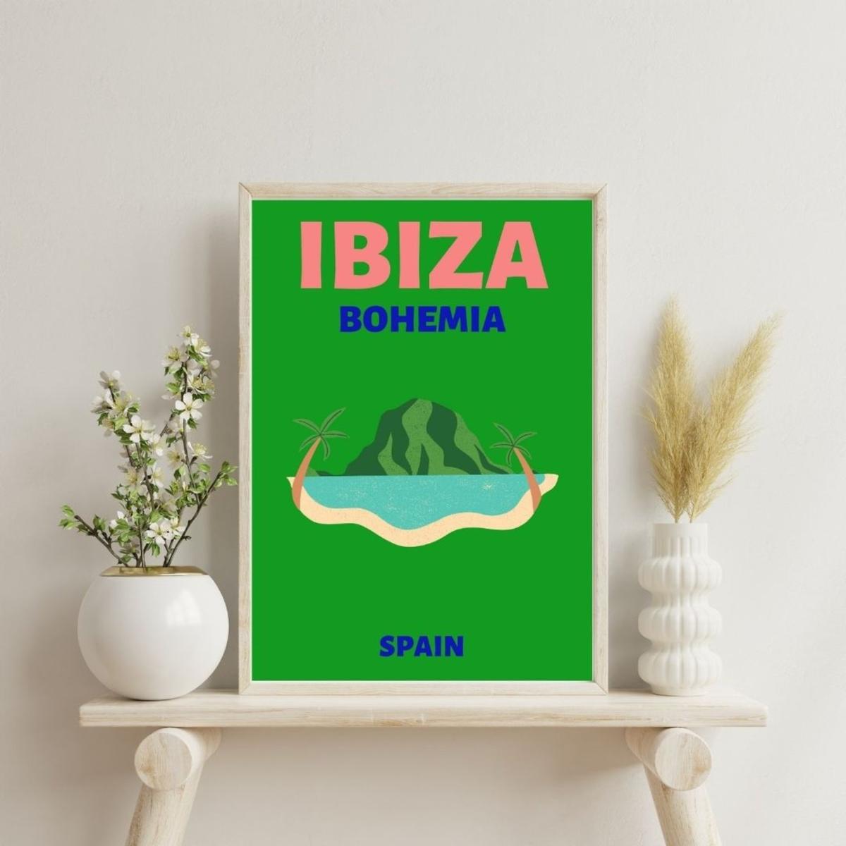 Green Ibiza Bohemia Travel Poster | Artchi – image 2