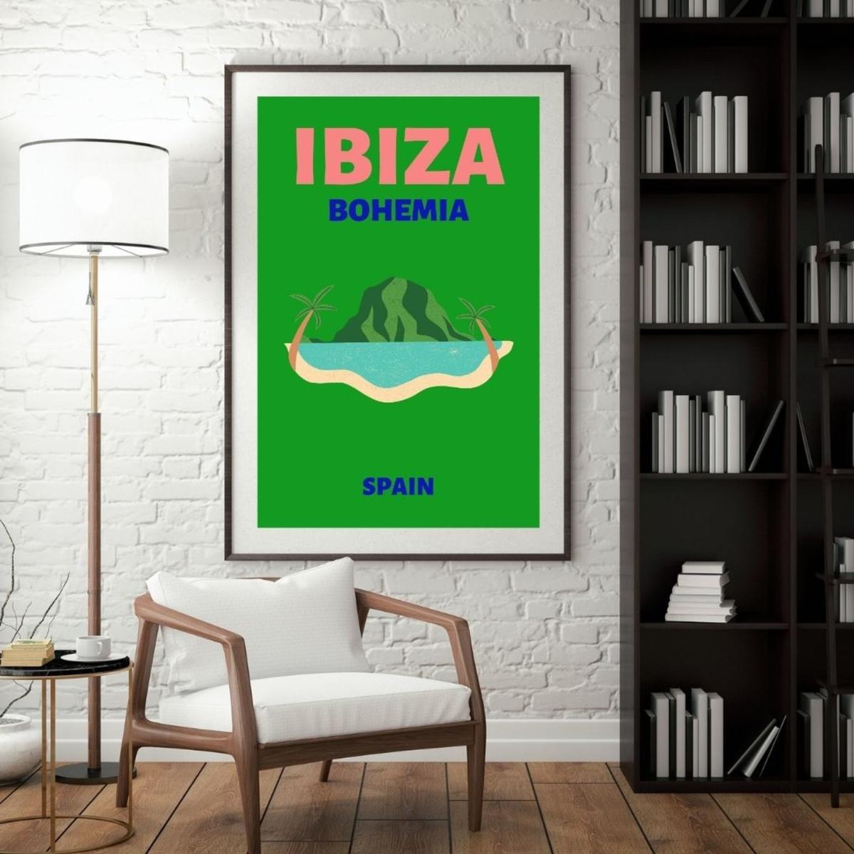 Green Ibiza Bohemia Travel Poster | Artchi – image 3