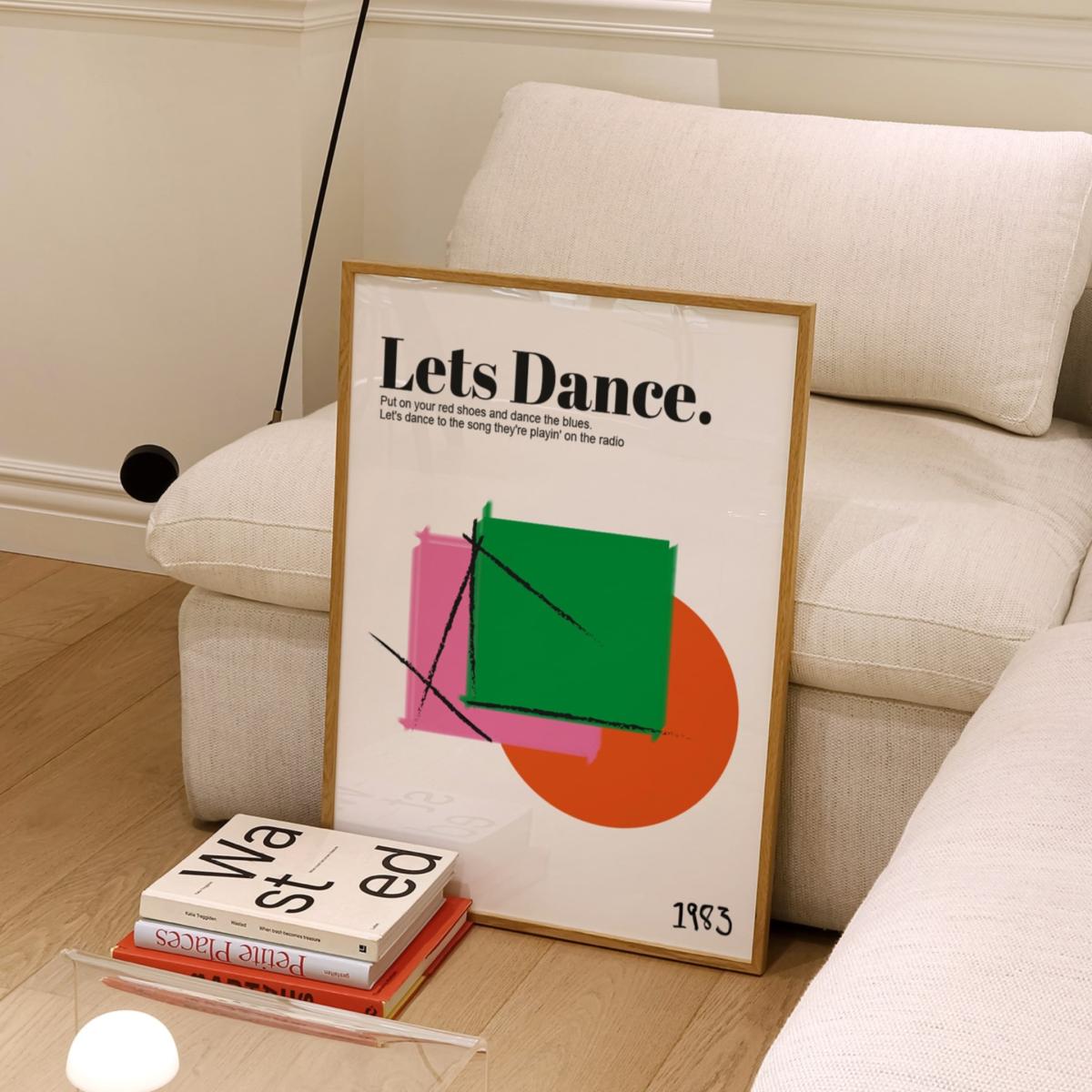 Lets Dance David Bowie Inspired Abstract Retro Giclée Art Print A2 420 X 594Mm Fanclub – image 2