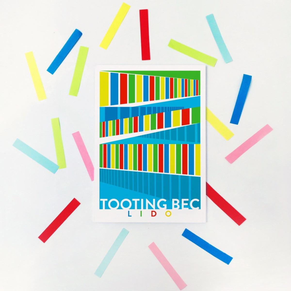 Tooting Bec Lido Illustrated Art Print A3 297 X 420Mm Eye for London Prints – image 3