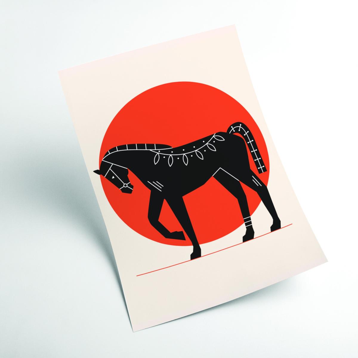 Red Proud Horse Large Stanley Print House – image 2