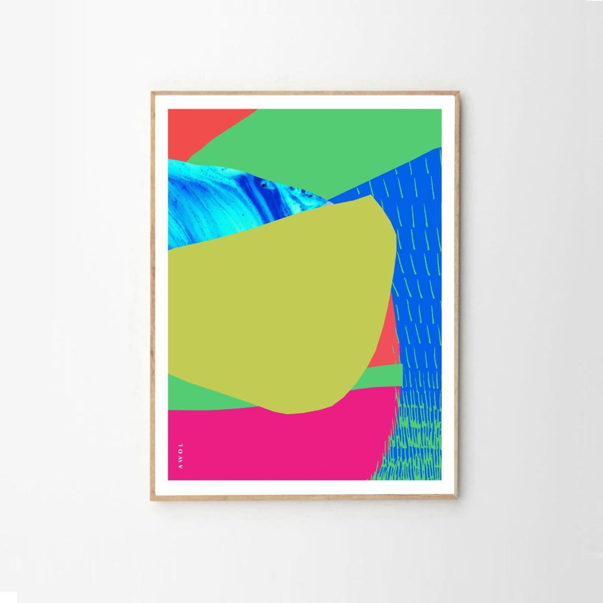 White / Yellow / Orange Tropical Jungle Paradise: Colourful Abstract Landscape Art Print From Bali Awol – image 2