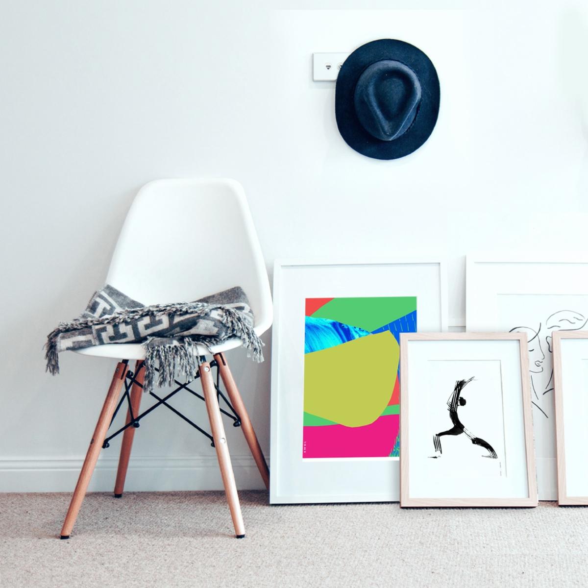 White / Yellow / Orange Tropical Jungle Paradise: Colourful Abstract Landscape Art Print From Bali Awol – image 6
