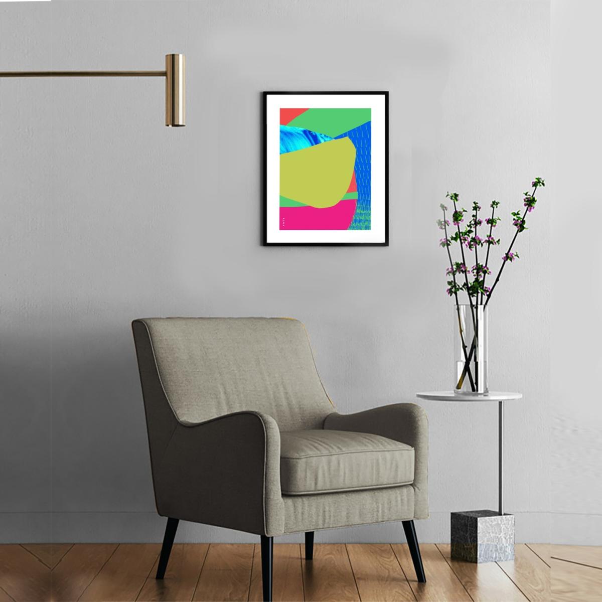 White / Yellow / Orange Tropical Jungle Paradise: Colourful Abstract Landscape Art Print From Bali Awol – image 7