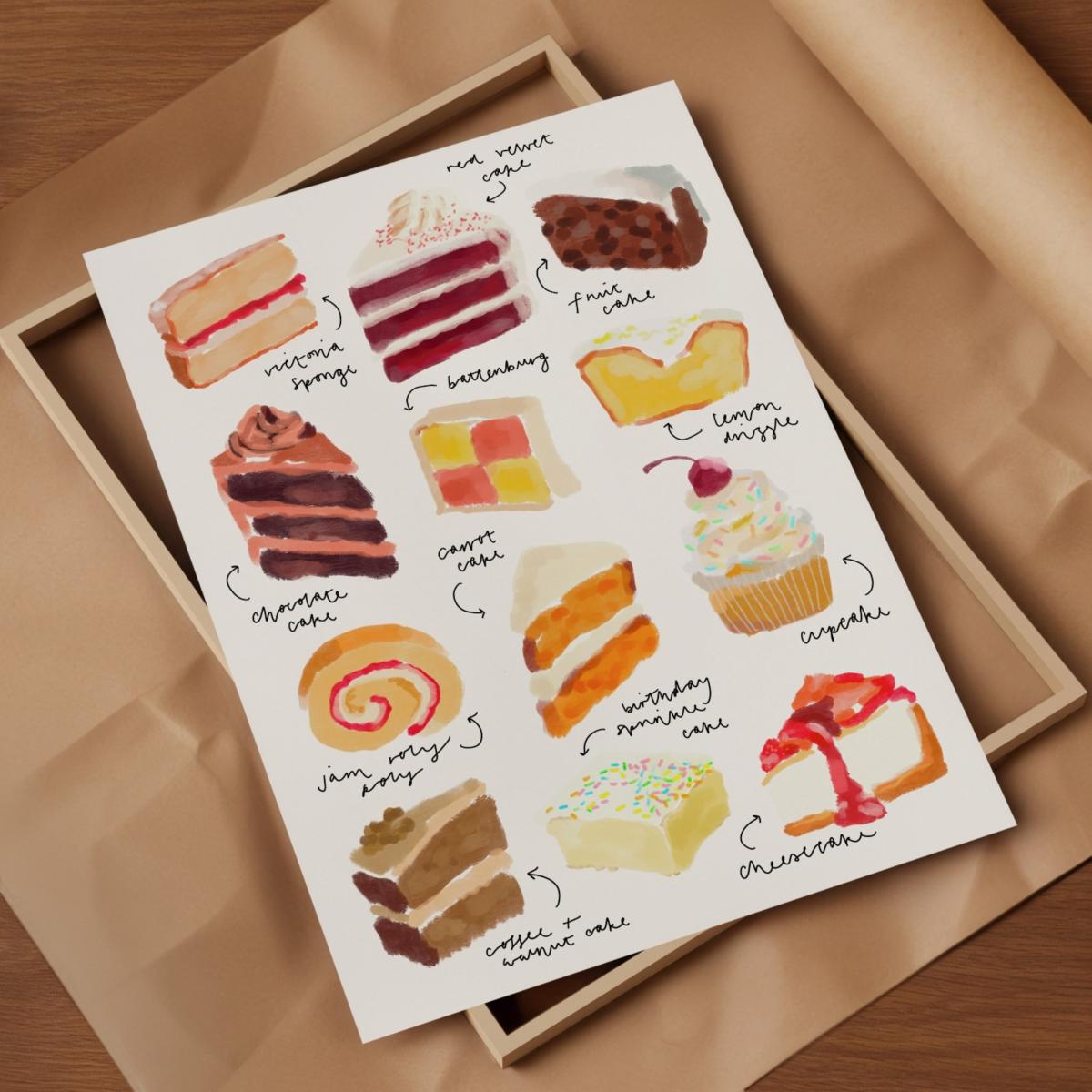Cake Hand Painted Art Print - A2 Natalie Cass Art – image 2