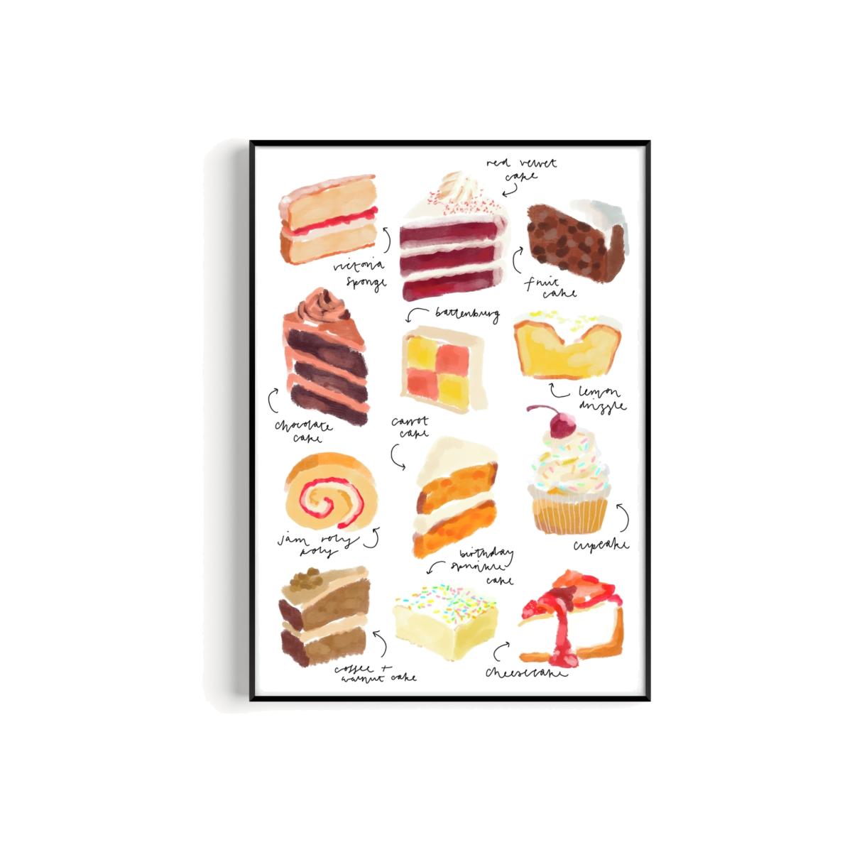 Cake Hand Painted Art Print - A2 Natalie Cass Art – image 1