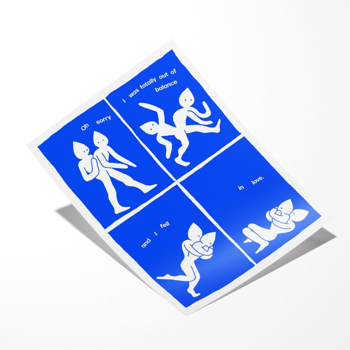 Blue Falling In Love - Giclee Fine Art Print - Small | 12 X 16" | East Side Studio London – image 2