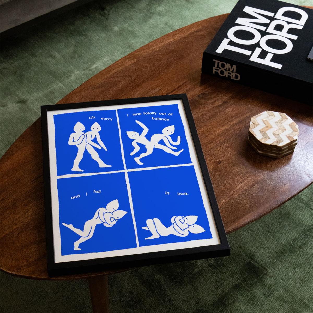Blue Falling In Love - Giclee Fine Art Print - Small | 12 X 16" | East Side Studio London – image 6