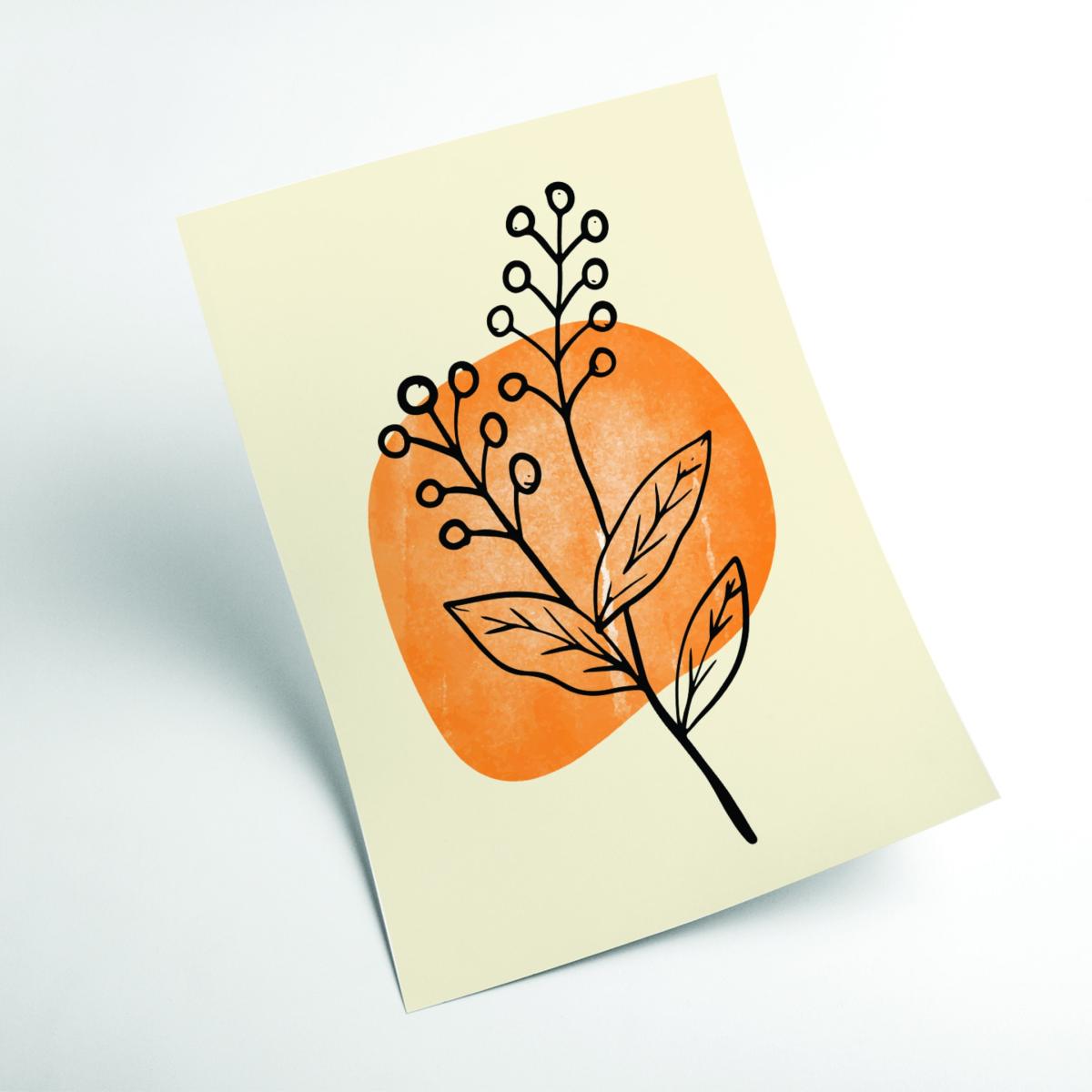 Yellow / Orange Minimal Flower Expression #3 Extra Large Stanley Print House – image 2