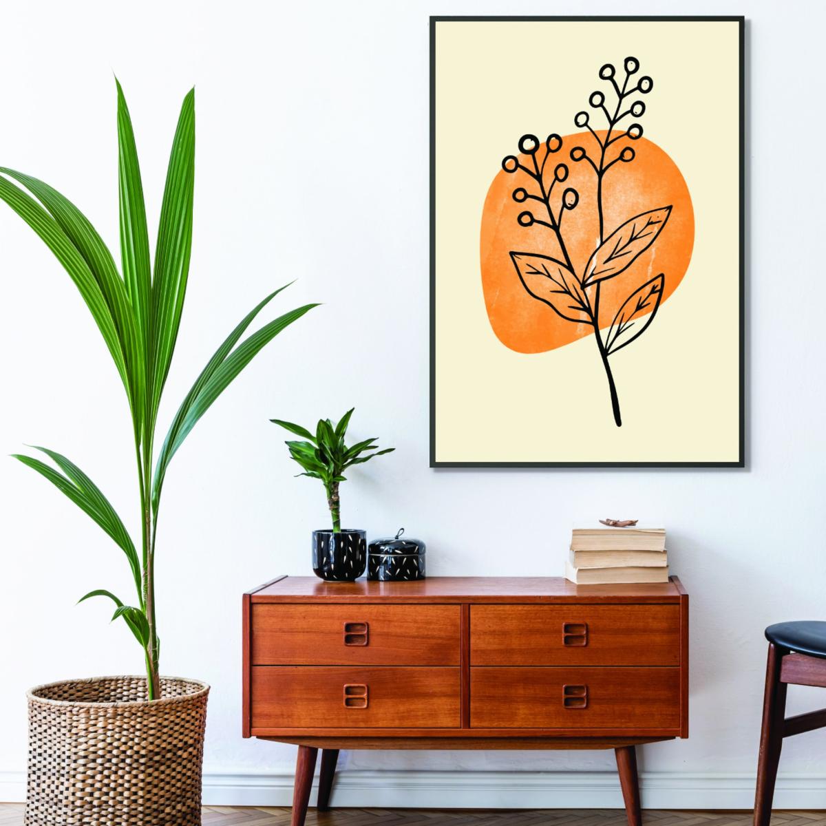 Yellow / Orange Minimal Flower Expression #3 Extra Large Stanley Print House – image 3