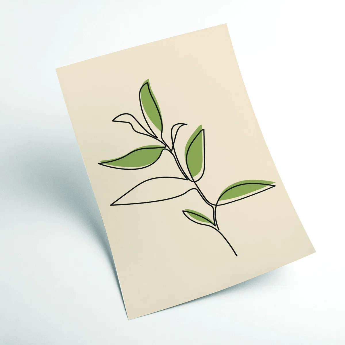Green Abstract One Line Leaf Drawing I Medium Stanley Print House – image 2