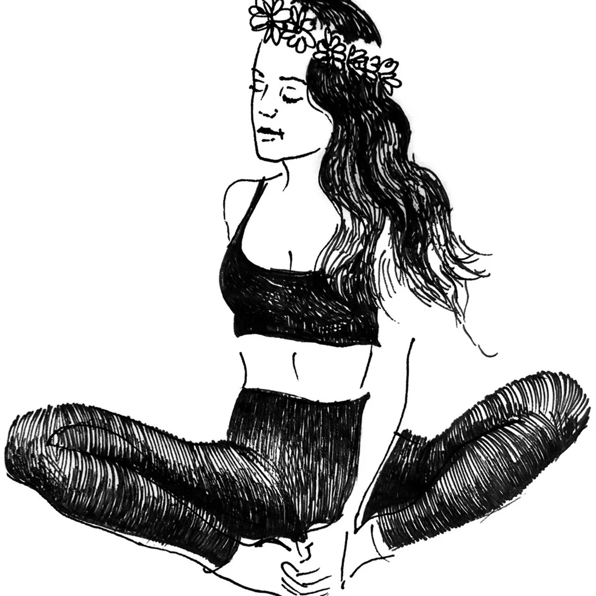 Black / White "Heavily Meditated" Art Print: Playful Meditation Wall Art Awol – image 3