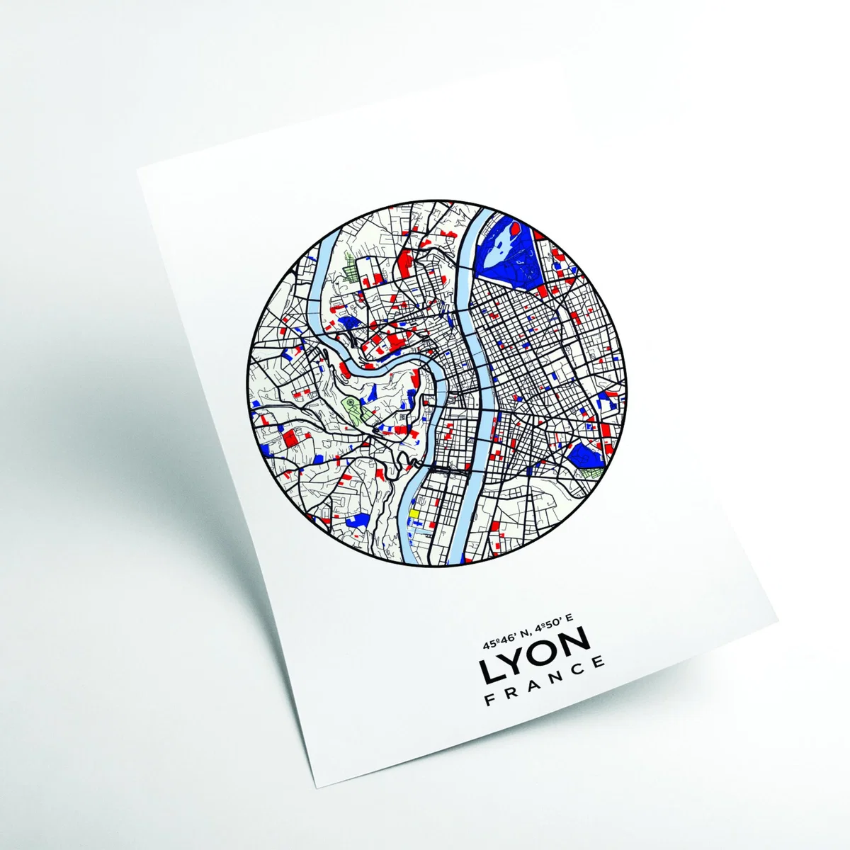 Black Map Of Lyon France 1 Small Stanley Print House – image 2