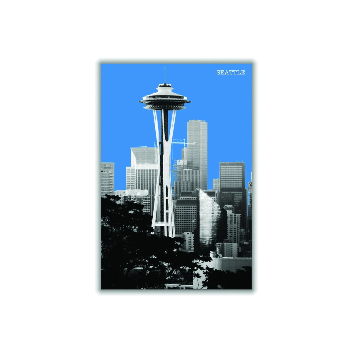 Halftone Seattle Blue A1 594 X 841Mm Stanley Print House – image 1