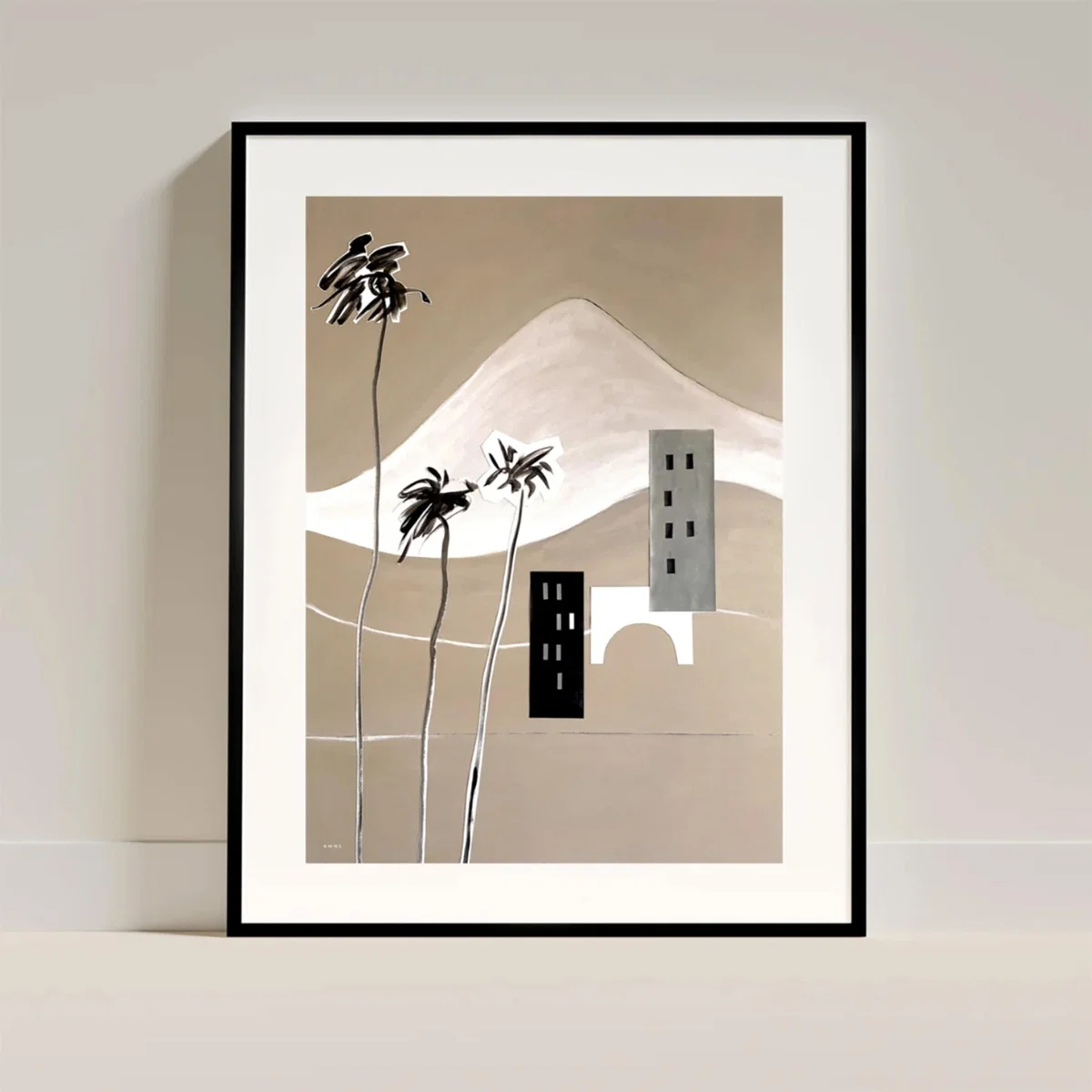 Neutrals / Black / Grey Snowy Alps Overlooking The French Riviera, Minimalist Landscape Poster Part Two | A4 Us | 8.5 X 11" | Awol – image 11