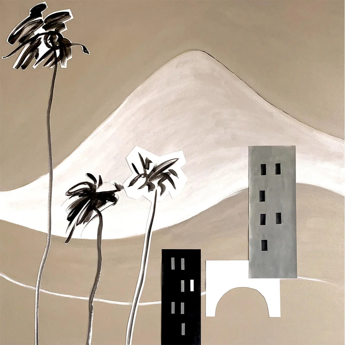 Neutrals / Black / Grey Snowy Alps Overlooking The French Riviera, Minimalist Landscape Poster Part Two | A4 Us | 8.5 X 11" | Awol – image 4