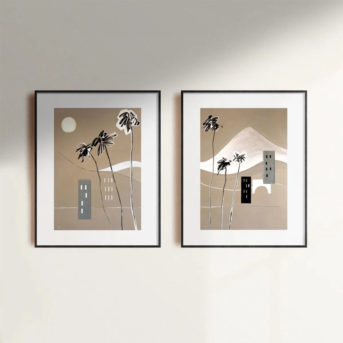 Neutrals / Black / Grey Snowy Alps Overlooking The French Riviera, Minimalist Landscape Poster Part Two | A4 Us | 8.5 X 11" | Awol – image 5