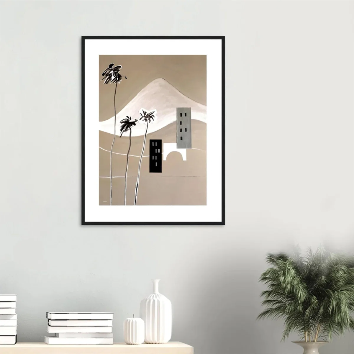Neutrals / Black / Grey Snowy Alps Overlooking The French Riviera, Minimalist Landscape Poster Part Two | A4 Us | 8.5 X 11" | Awol – image 8