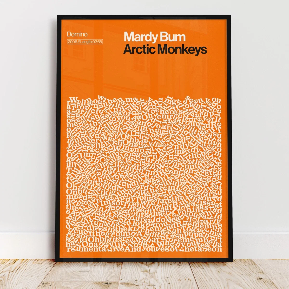 Yellow / Orange Mardy Bum - Arctic Monkeys - Song Lyric Print - A2 A2 420 X 594Mm Reign & Hail – image 3