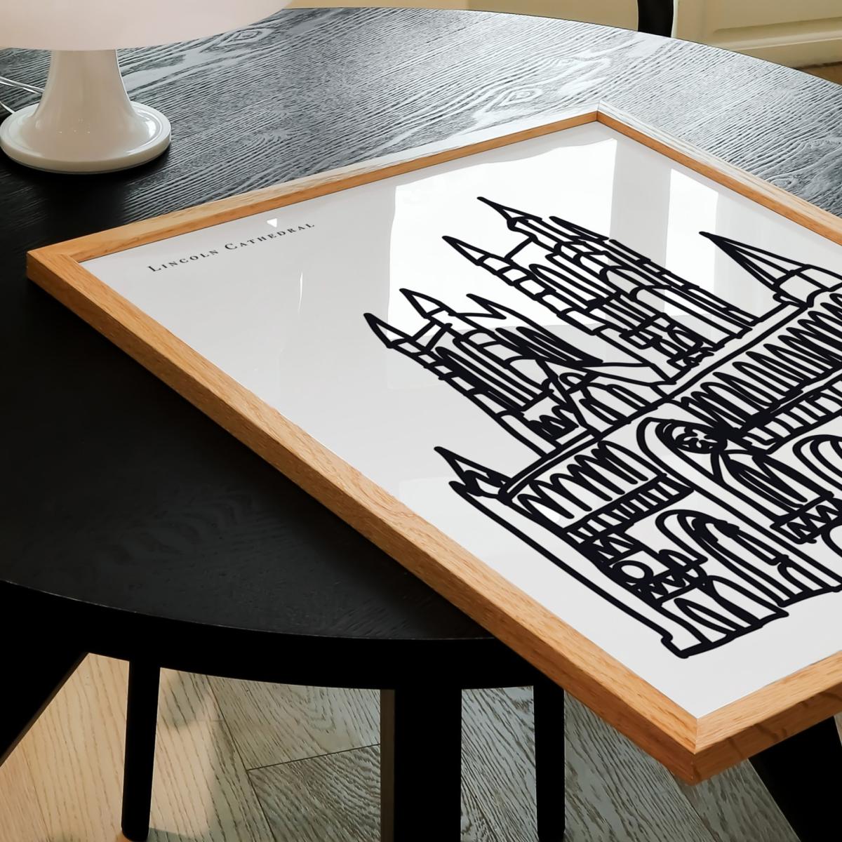 Black / White Lincoln Cathedral Art Print - A3 | A3 | 297 X 420Mm | Natalie Cass Art – image 3