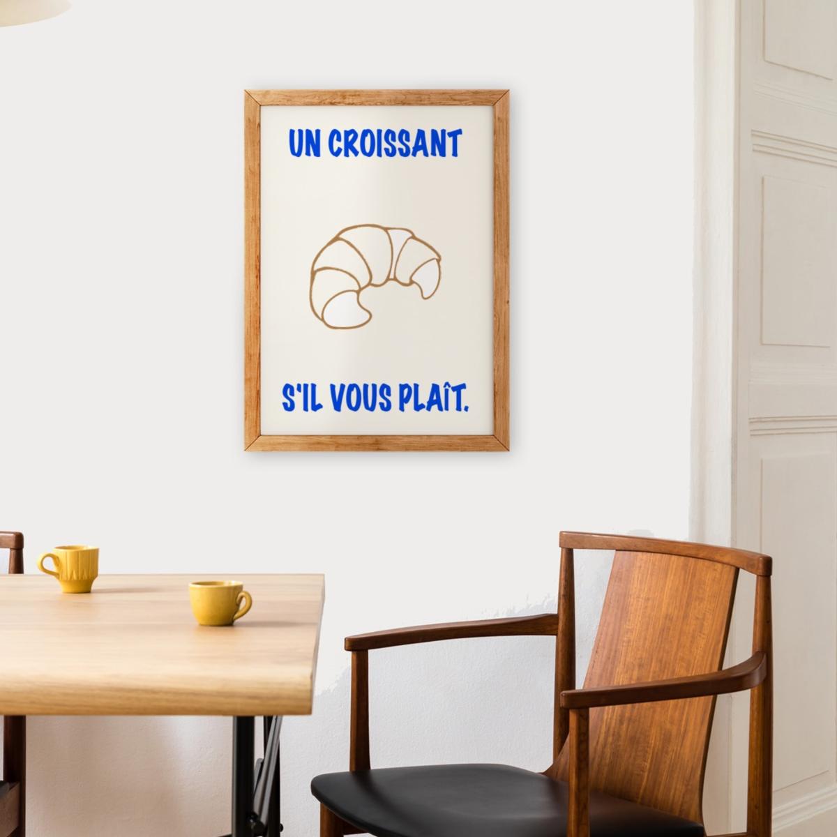 Blue Un Croissant French Kitchen Retro Inspired Giclée Art Print A3 | A3 | 297 X 420Mm | Fanclub – image 5