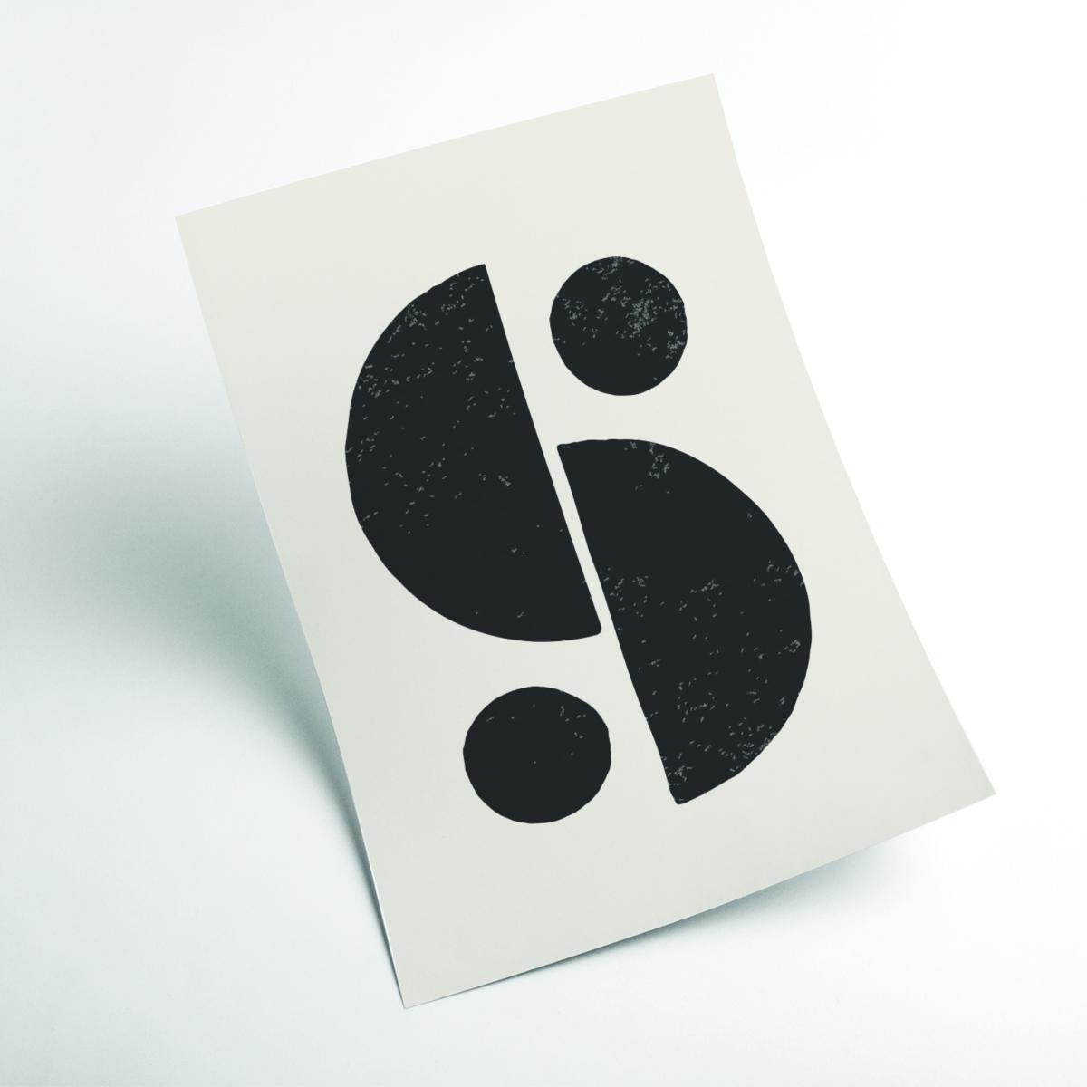 Black Abstract Shapes Series #2 A2 420 X 594Mm Stanley Print House – image 2